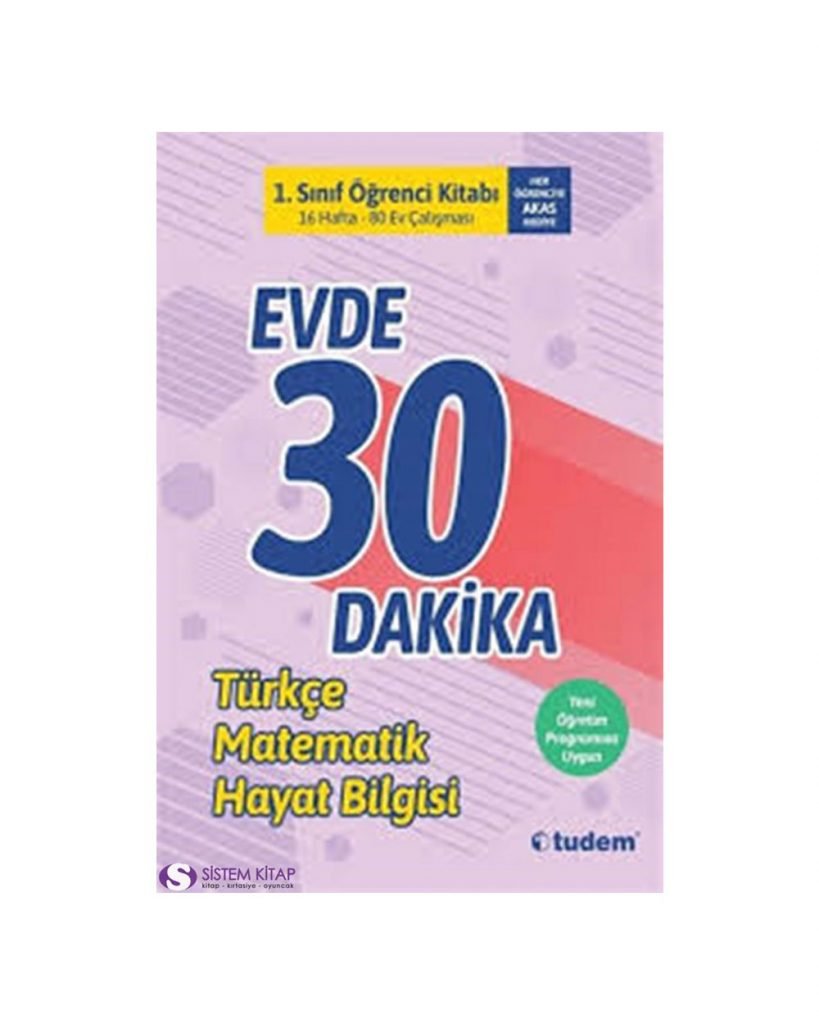 Tudem Yayınları 1 Sınıf Evde 30 Dakika Türkçe Matematik Hayat Bilgisi